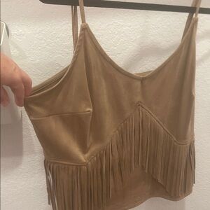 Boot Barn super cute Tan Fringe Camisole